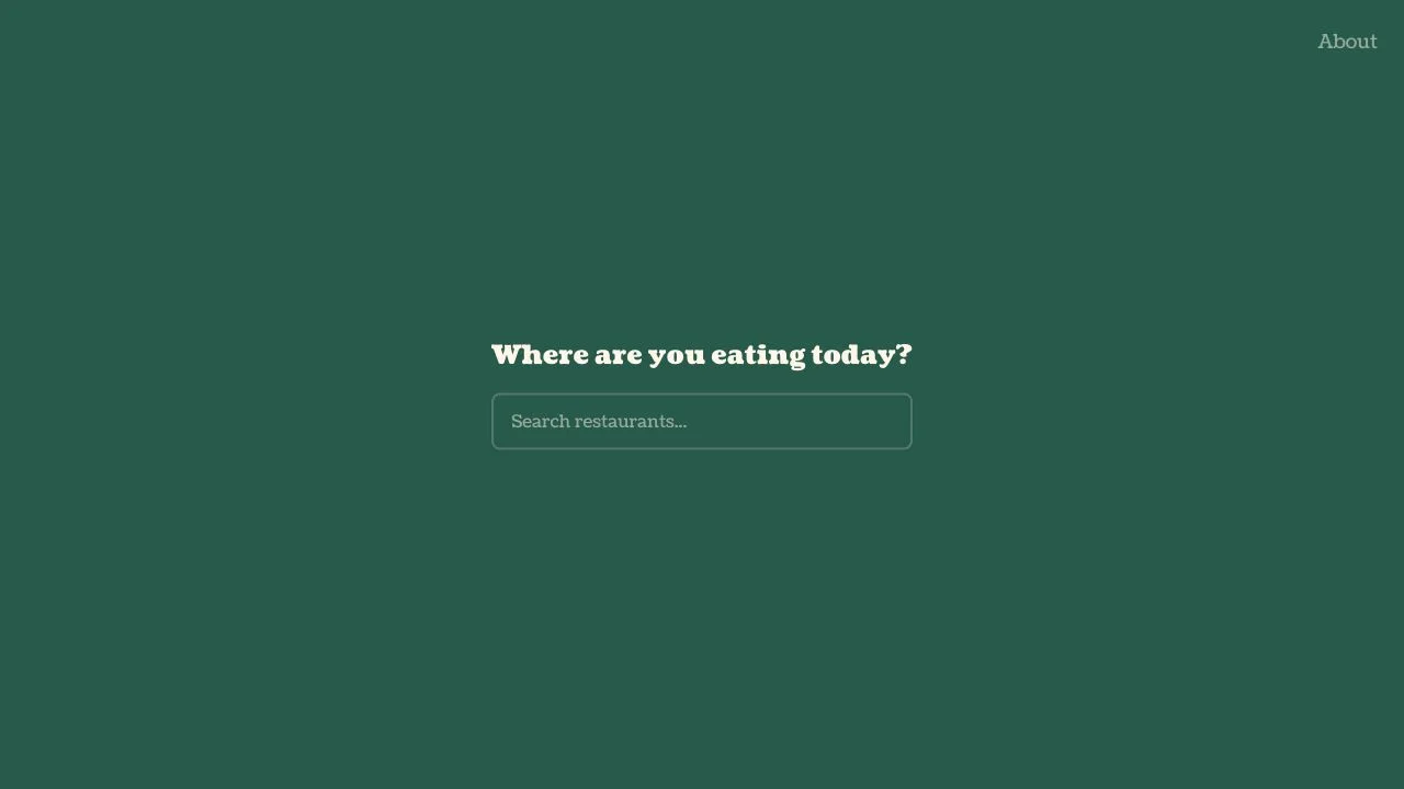 Shredr asking a user where they are eating today.