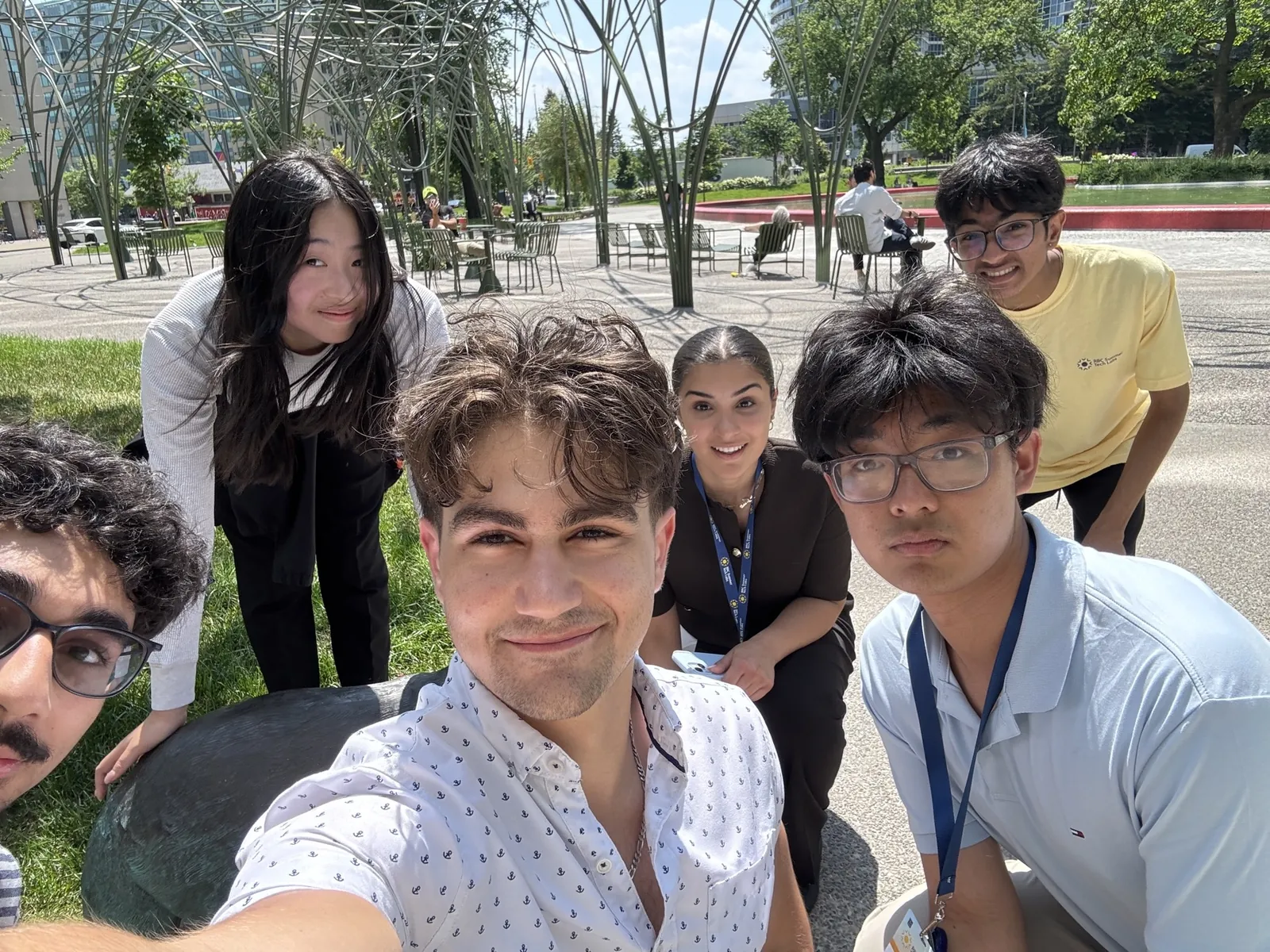 The 2025 RBC Summer Tech Labs team together in a park.